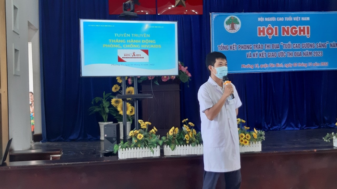 PHƯỜNG 15 TỔ CHỨC BUỔI TRUYỀN THÔNG THÁNG HÀNH ĐỘNG PHÒNG, CHỐNG HIV/AIDS NĂM 2022